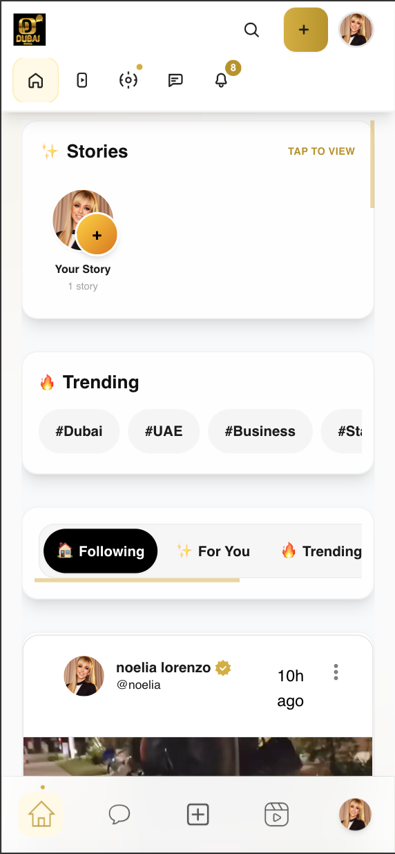 DubaiSocial city feed — discover posts across Dubai